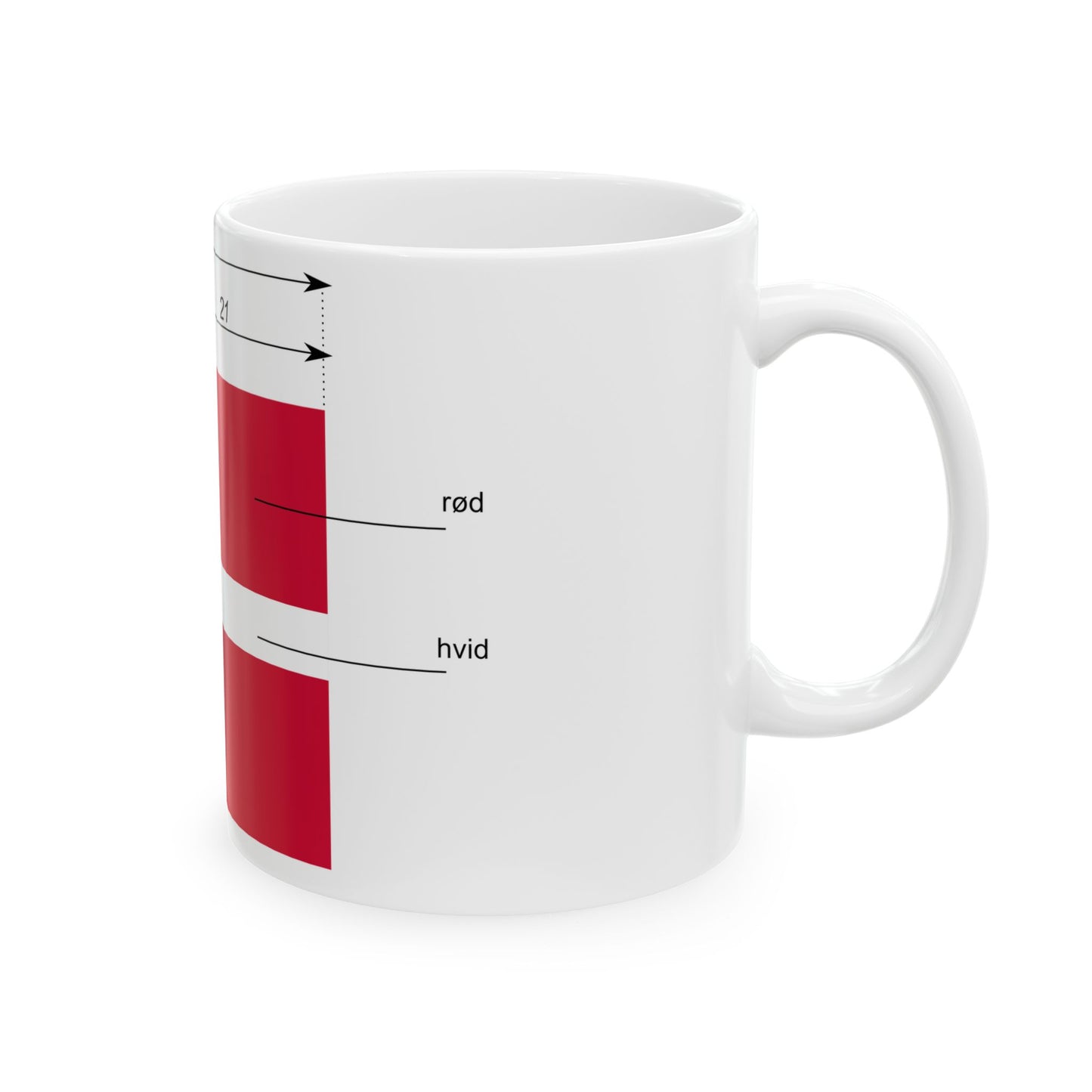 Flag of Denmark-proportions-da (Denmark) White Coffee Mug-Go Mug Yourself