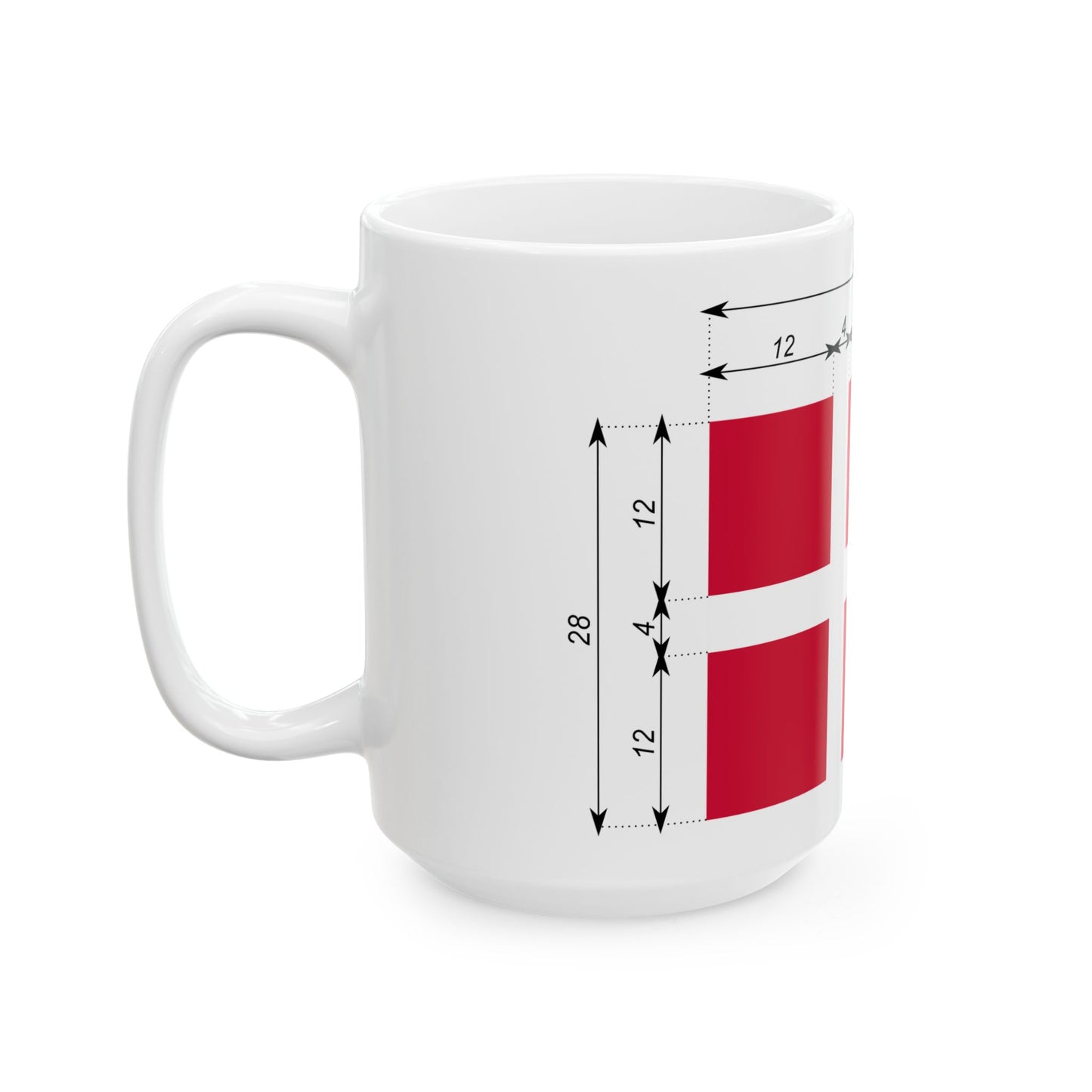Flag of Denmark-proportions-da (Denmark) White Coffee Mug-Go Mug Yourself