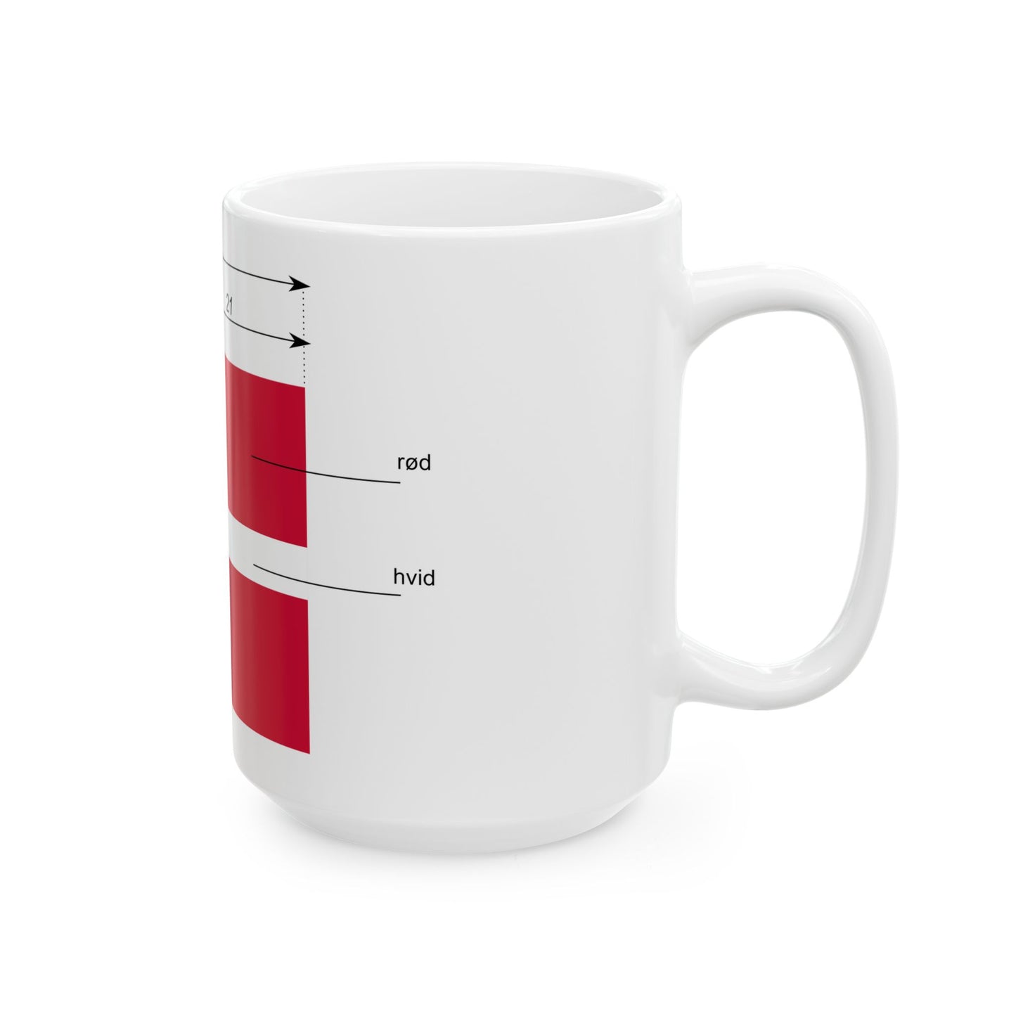 Flag of Denmark-proportions-da (Denmark) White Coffee Mug-Go Mug Yourself