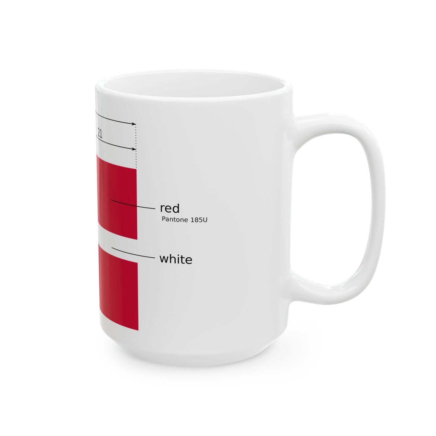 Flag of Denmark-proportions-en (Denmark) White Coffee Mug-Go Mug Yourself