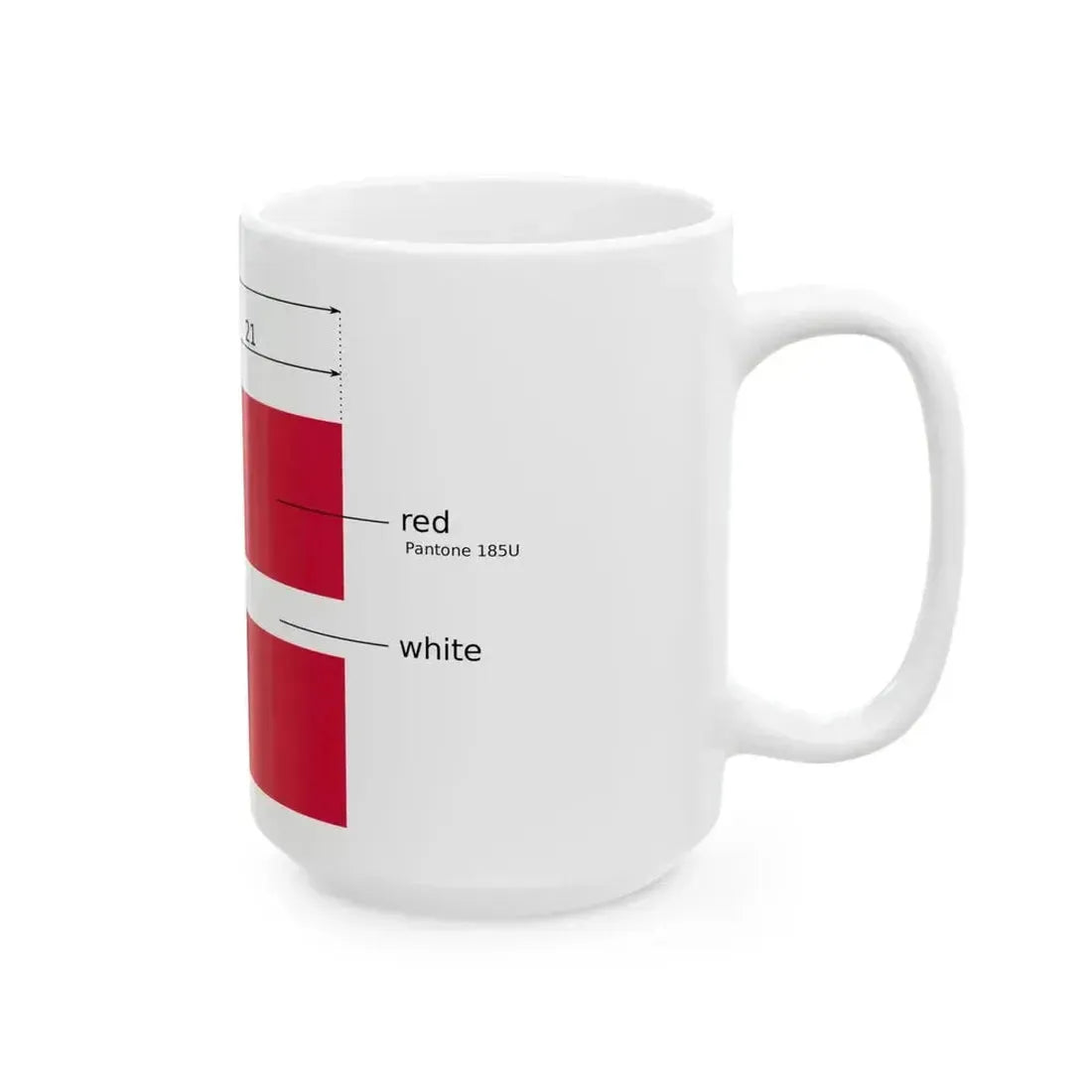 Flag of Denmark-proportions-en (Denmark) White Coffee Mug - Go Mug Yourself