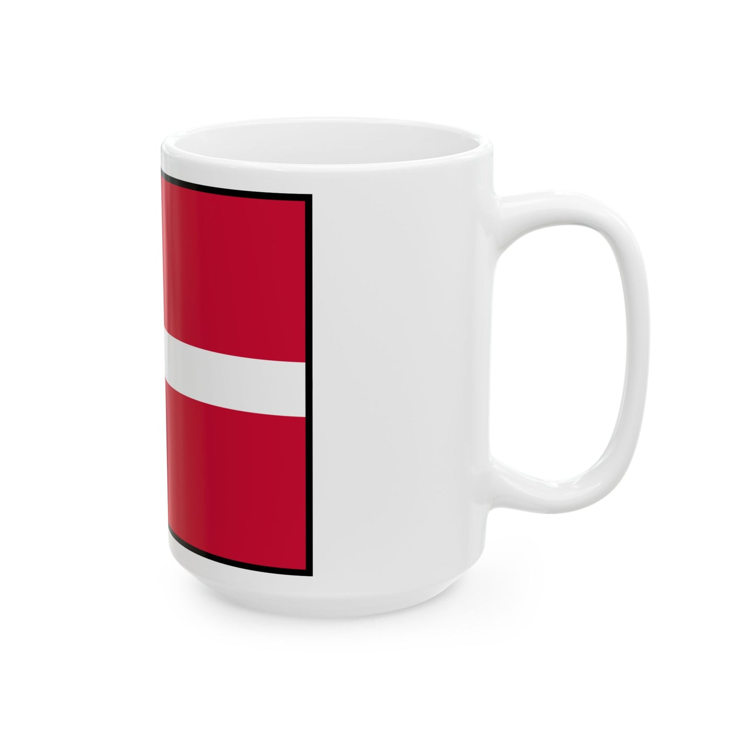 Flag of Denmark with border (Denmark) White Coffee Mug-Go Mug Yourself