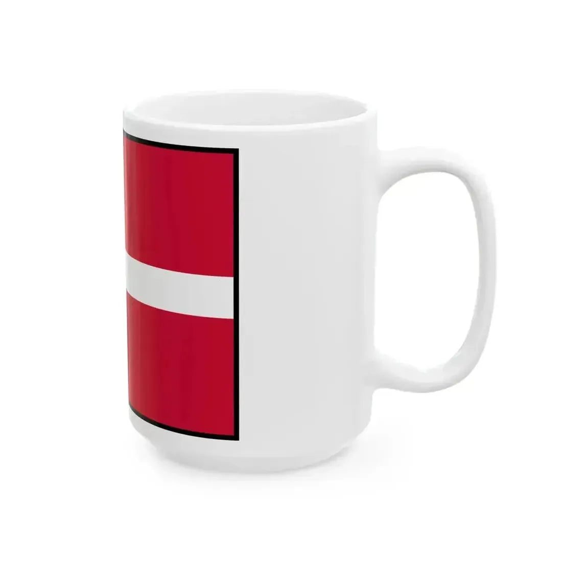 Flag of Denmark with border (Denmark) White Coffee Mug - Go Mug Yourself
