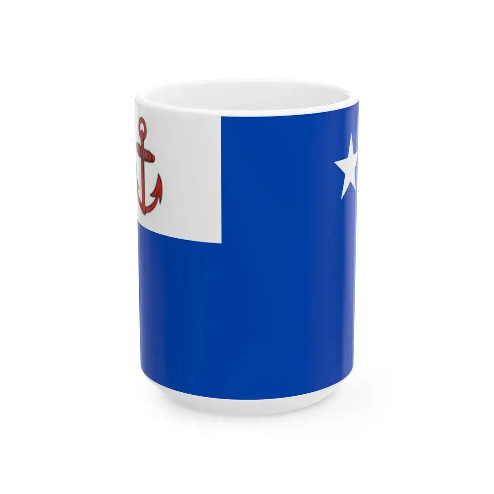 Flag of Deputy Chief of the Revolutionary Navy of Cuba (Cuba) White Coffee Mug 15oz - Go Mug Yourself