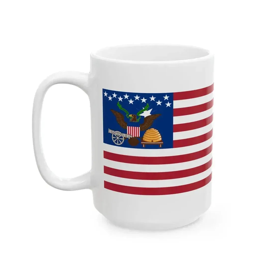 Flag of Deseret reconstructed (United States) White Coffee Mug - Go Mug Yourself