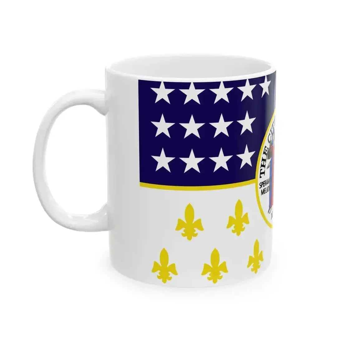 Flag of Detroit 1976-2000 (United States) White Coffee Mug - Go Mug Yourself
