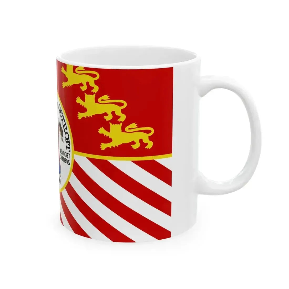 Flag of Detroit 1976-2000 (United States) White Coffee Mug - Go Mug Yourself