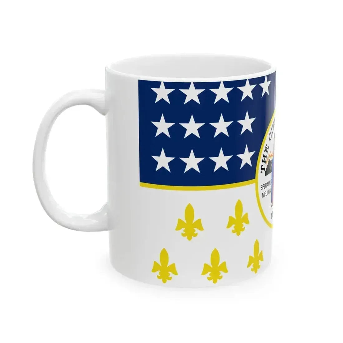 Flag of Detroit (United States) White Coffee Mug - Go Mug Yourself