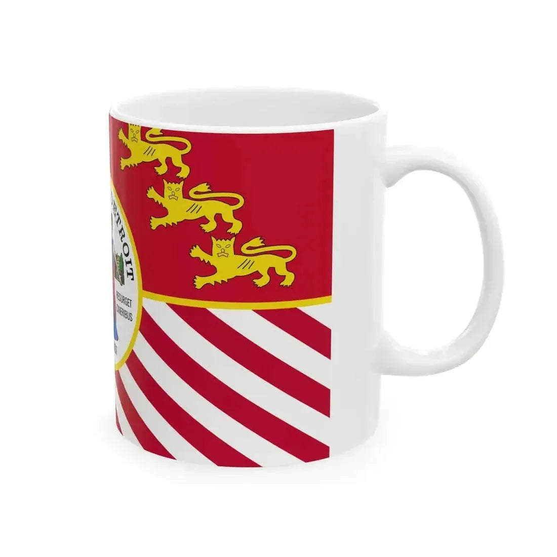 Flag of Detroit (United States) White Coffee Mug - Go Mug Yourself