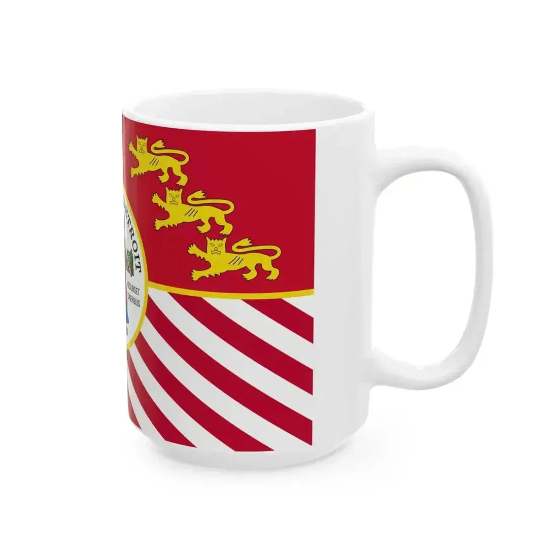 Flag of Detroit (United States) White Coffee Mug - Go Mug Yourself