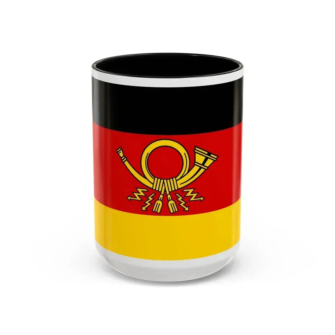 Flag of Deutsche Bundespost Germany - Accent Coffee Mug 15oz Black - Go Mug Yourself