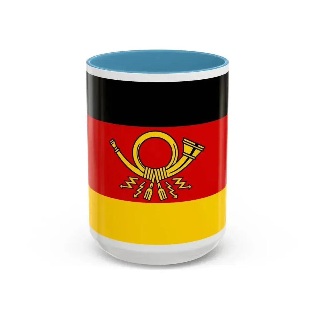 Flag of Deutsche Bundespost Germany - Accent Coffee Mug 15oz Light Blue - Go Mug Yourself