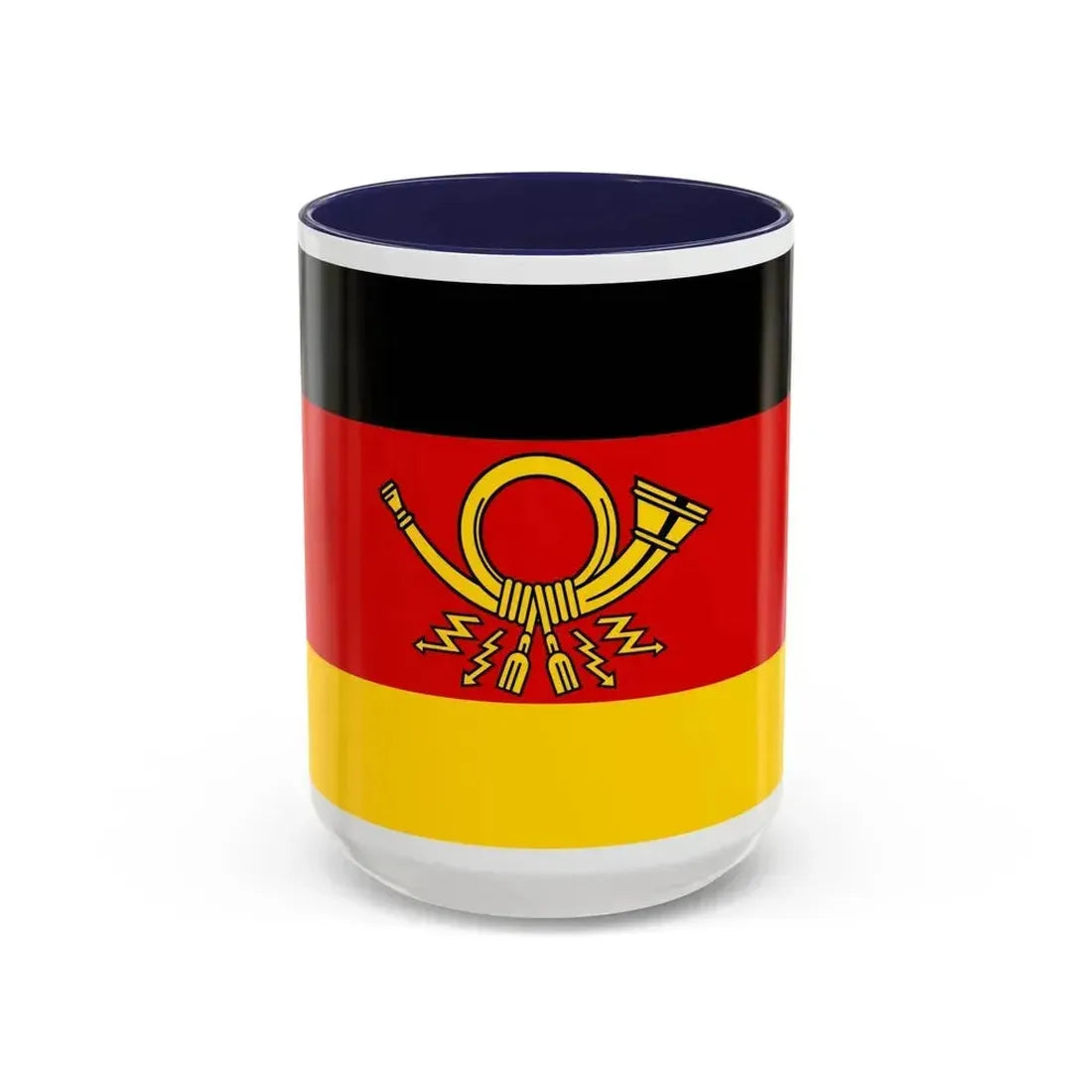 Flag of Deutsche Bundespost Germany - Accent Coffee Mug 15oz Navy - Go Mug Yourself