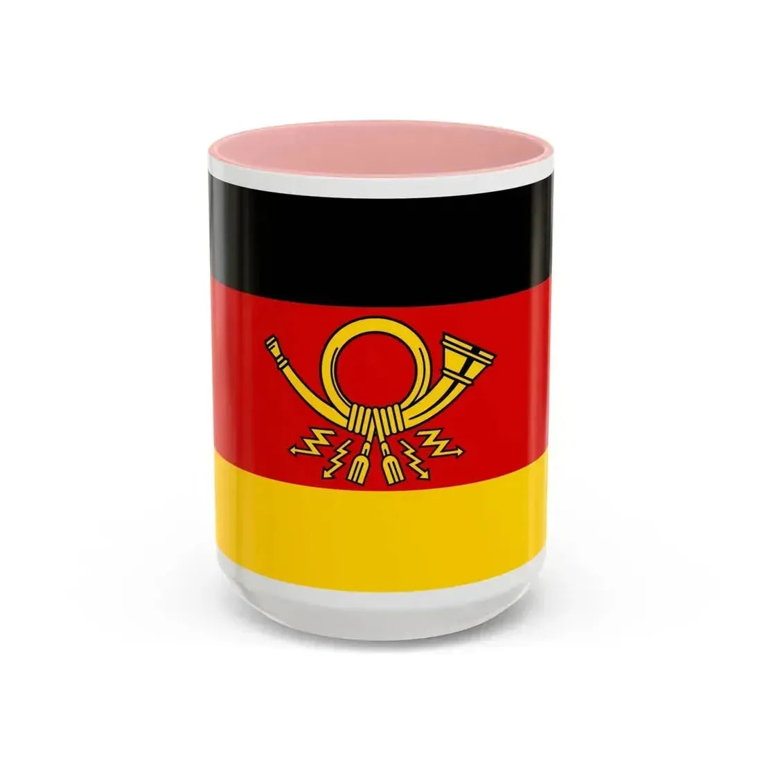 Flag of Deutsche Bundespost Germany - Accent Coffee Mug 15oz Pink - Go Mug Yourself