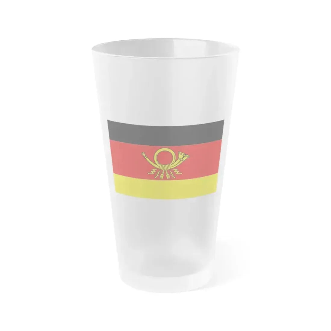 Flag of Deutsche Bundespost Germany - Frosted Pint Glass 16oz 16oz Frosted - Go Mug Yourself