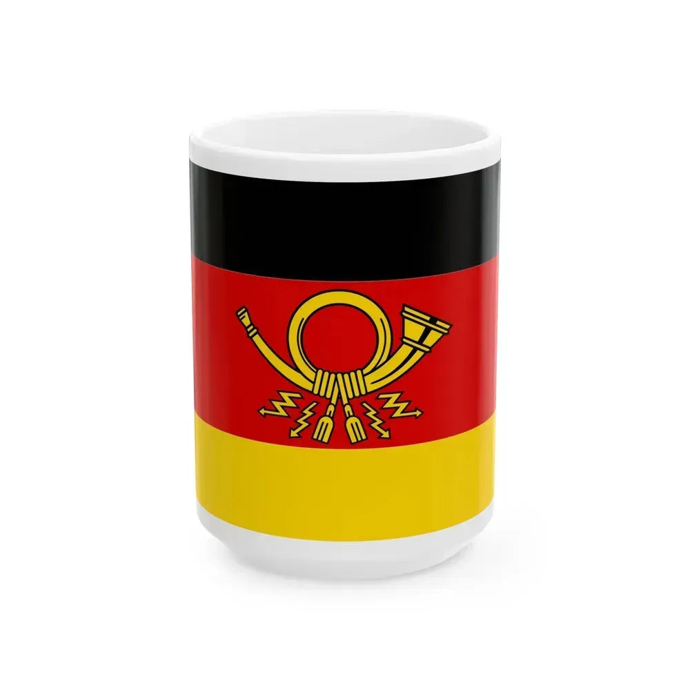 Flag of Deutsche Bundespost Germany - White Coffee Mug 15oz - Go Mug Yourself