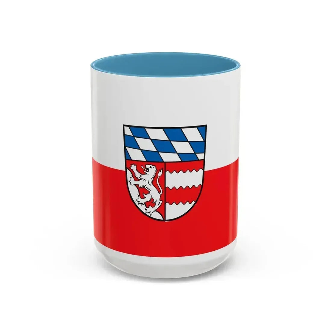 Flag of Dingolfing Landau Germany - Accent Coffee Mug 15oz Light Blue - Go Mug Yourself