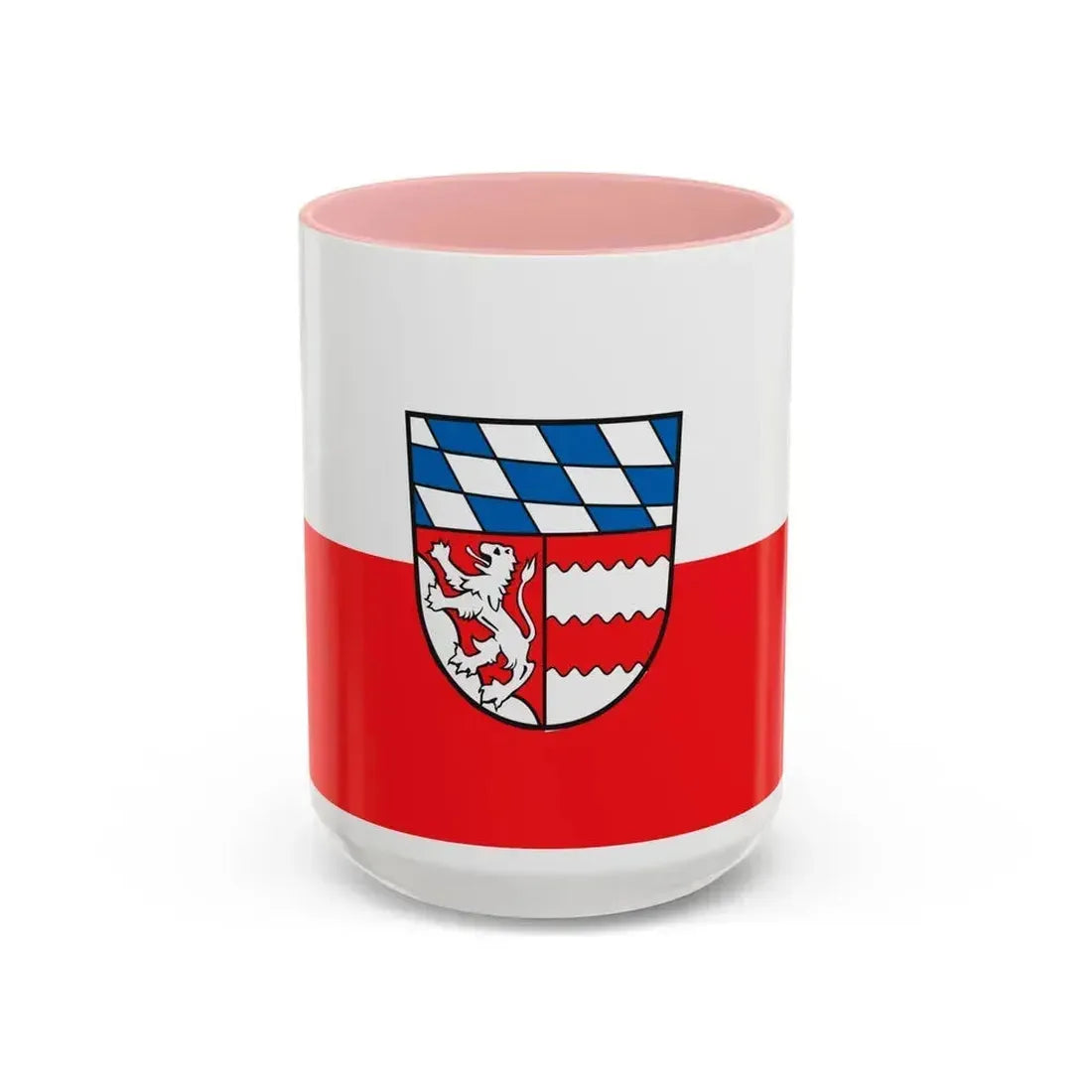 Flag of Dingolfing Landau Germany - Accent Coffee Mug 15oz Pink - Go Mug Yourself