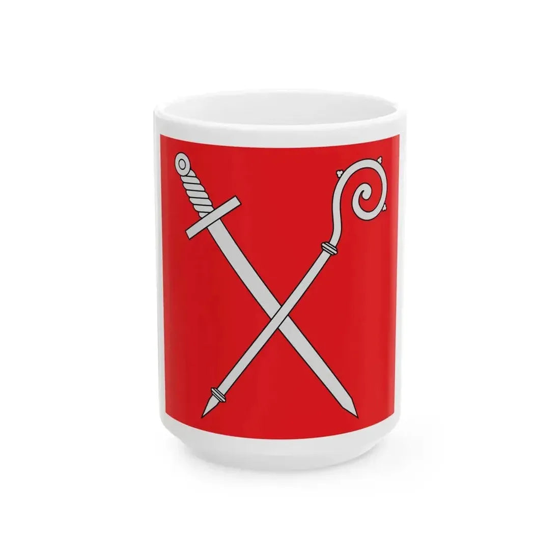 Flag of Diocese of Sion (Switzerland) White Coffee Mug 15oz - Go Mug Yourself