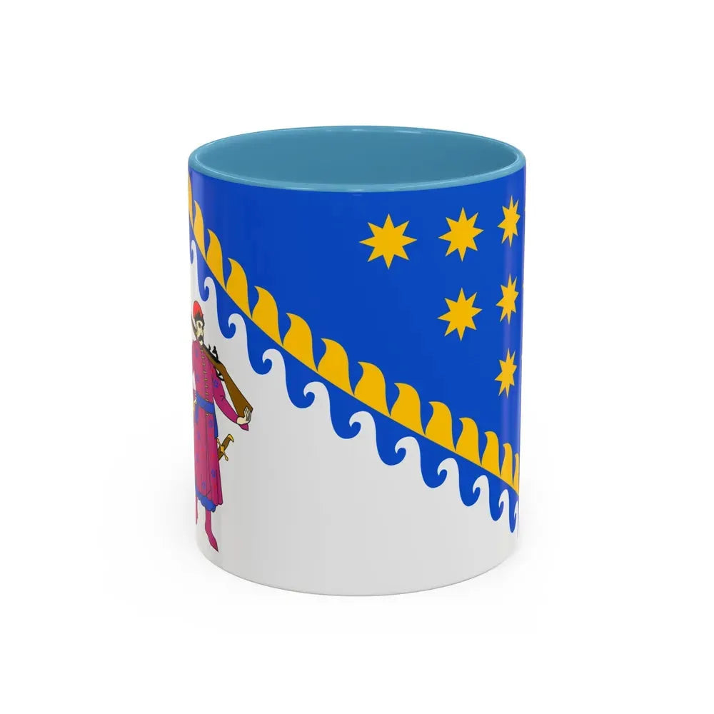 Flag of Dnipropetrovsk Oblast Ukraine - Accent Coffee Mug 11oz Light Blue - Go Mug Yourself