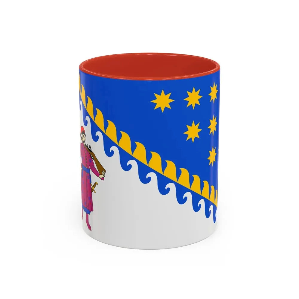 Flag of Dnipropetrovsk Oblast Ukraine - Accent Coffee Mug 11oz Red - Go Mug Yourself