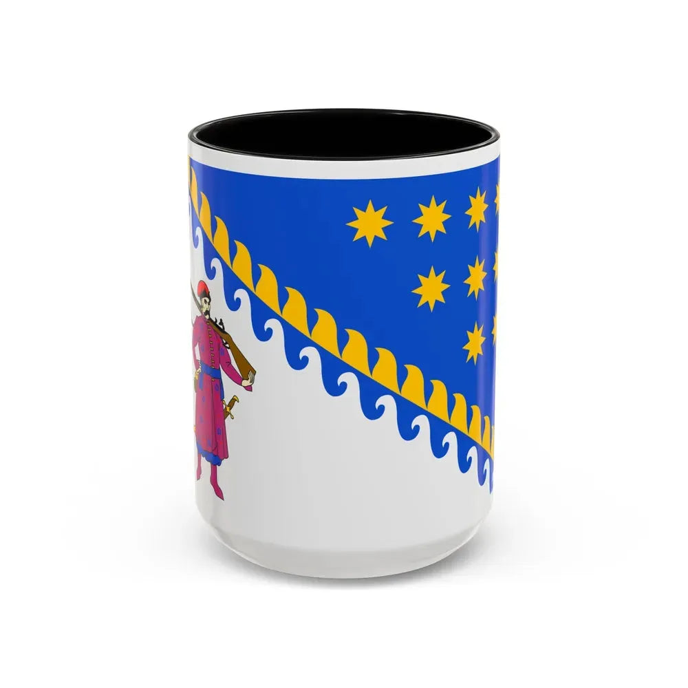 Flag of Dnipropetrovsk Oblast Ukraine - Accent Coffee Mug 15oz Black - Go Mug Yourself