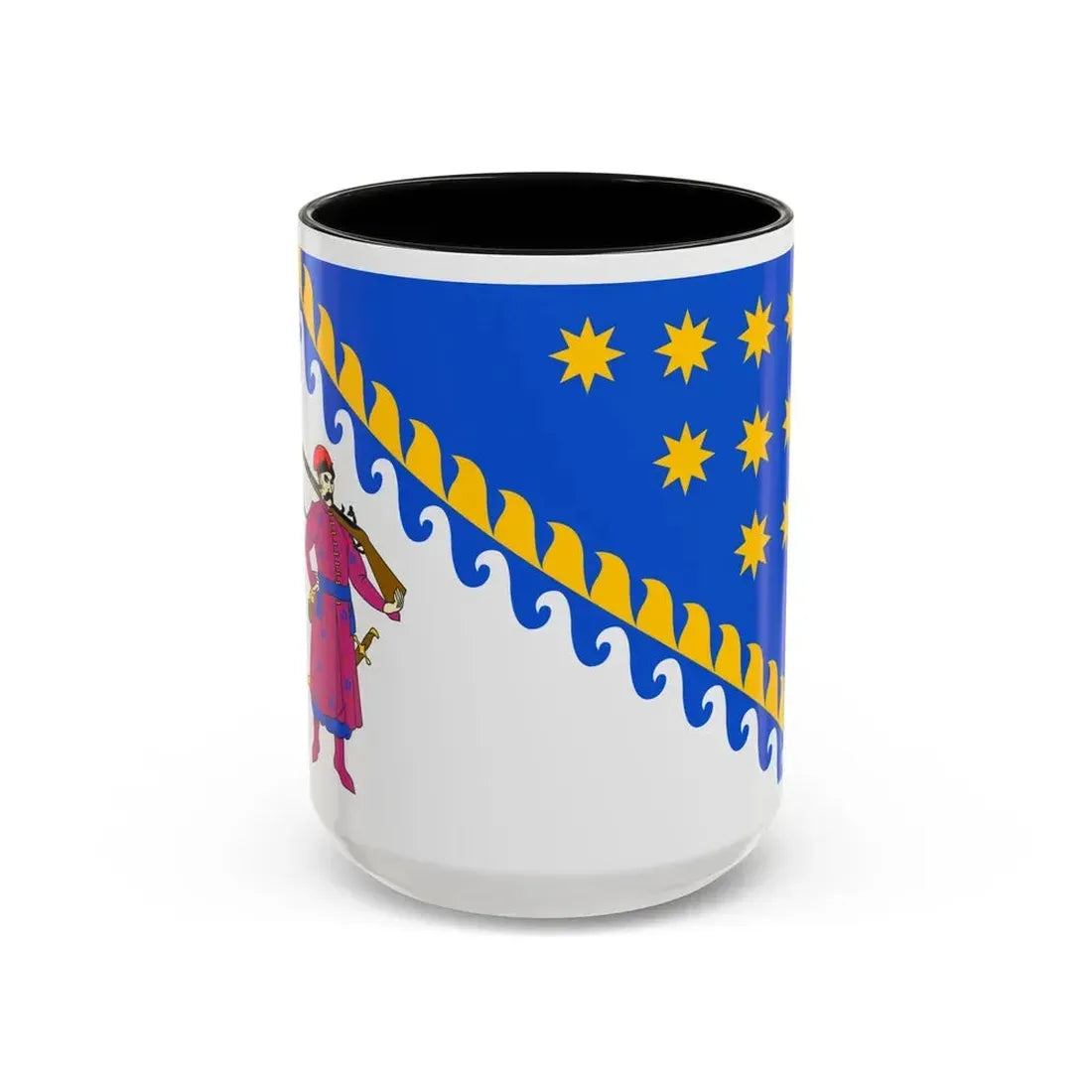 Flag of Dnipropetrovsk Oblast Ukraine - Accent Coffee Mug 15oz Black - Go Mug Yourself