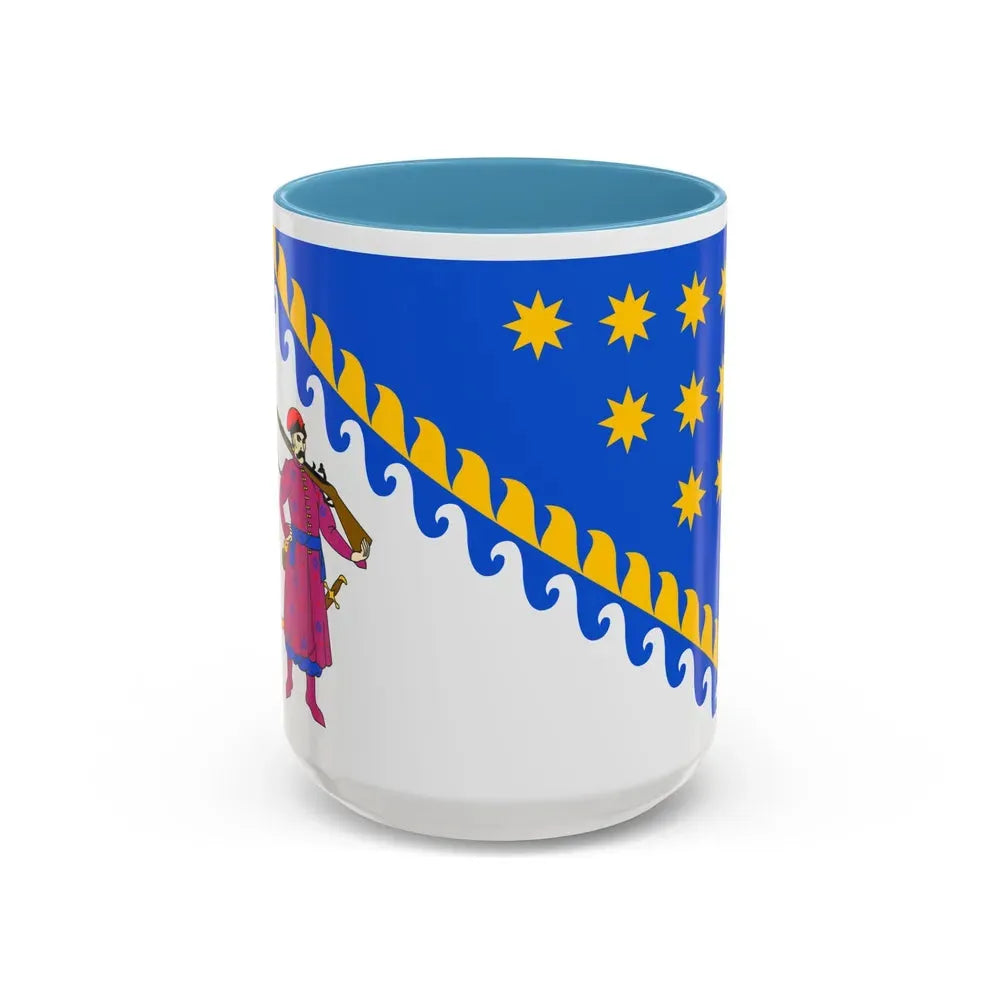 Flag of Dnipropetrovsk Oblast Ukraine - Accent Coffee Mug 15oz Light Blue - Go Mug Yourself