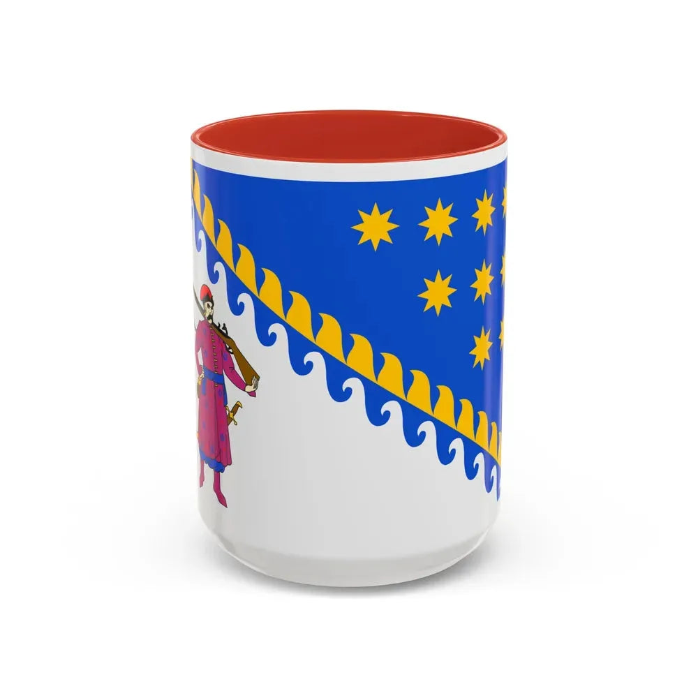 Flag of Dnipropetrovsk Oblast Ukraine - Accent Coffee Mug 15oz Red - Go Mug Yourself