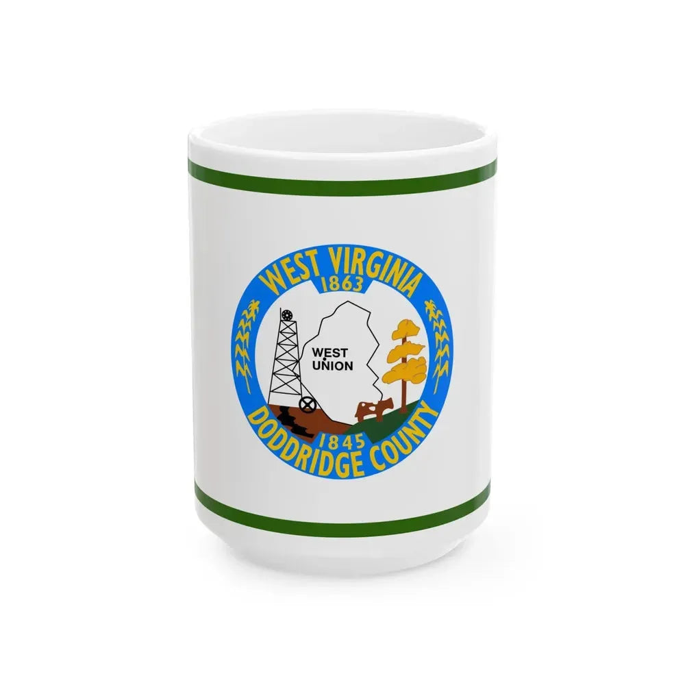 Flag of Doddridge County West Virginia (United States) White Coffee Mug 15oz - Go Mug Yourself