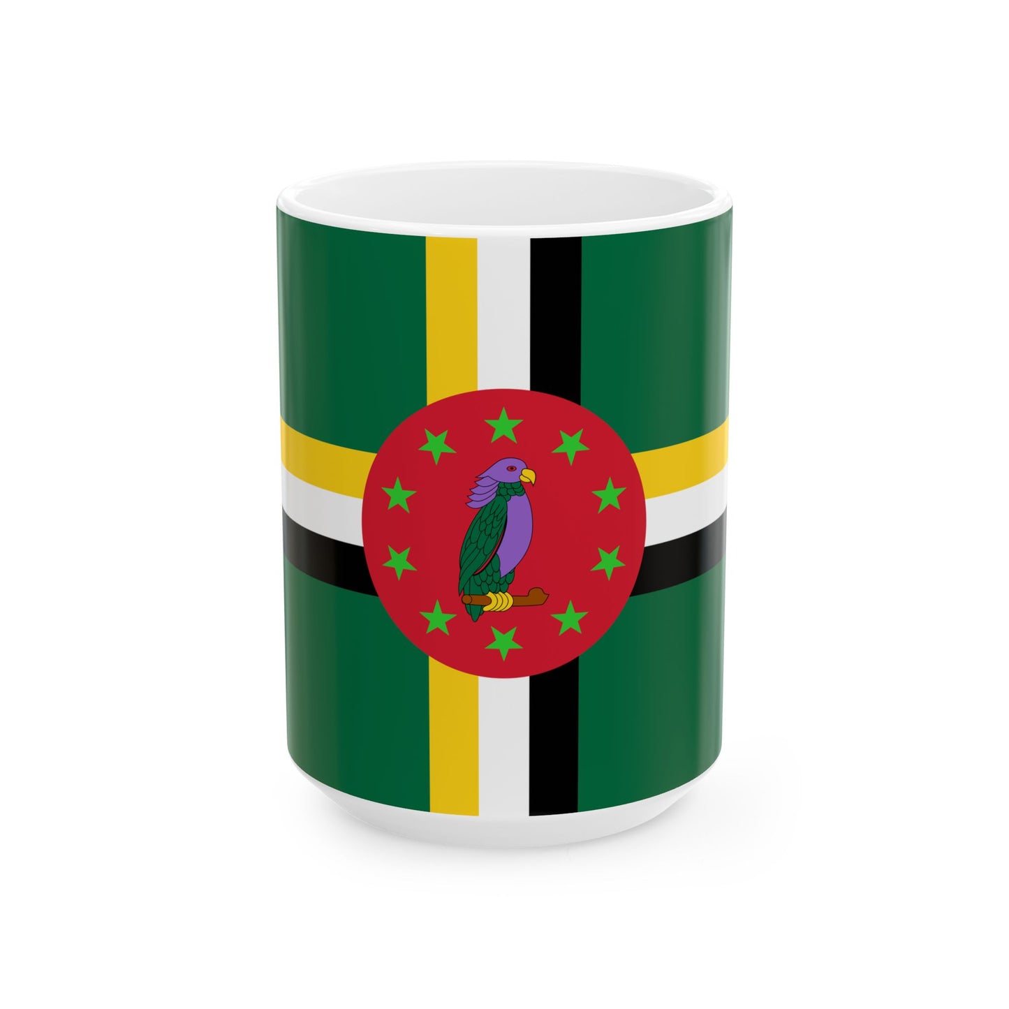 Flag of Dominica 1978-1981 3-2 (Dominica) White Coffee Mug-15oz-Go Mug Yourself