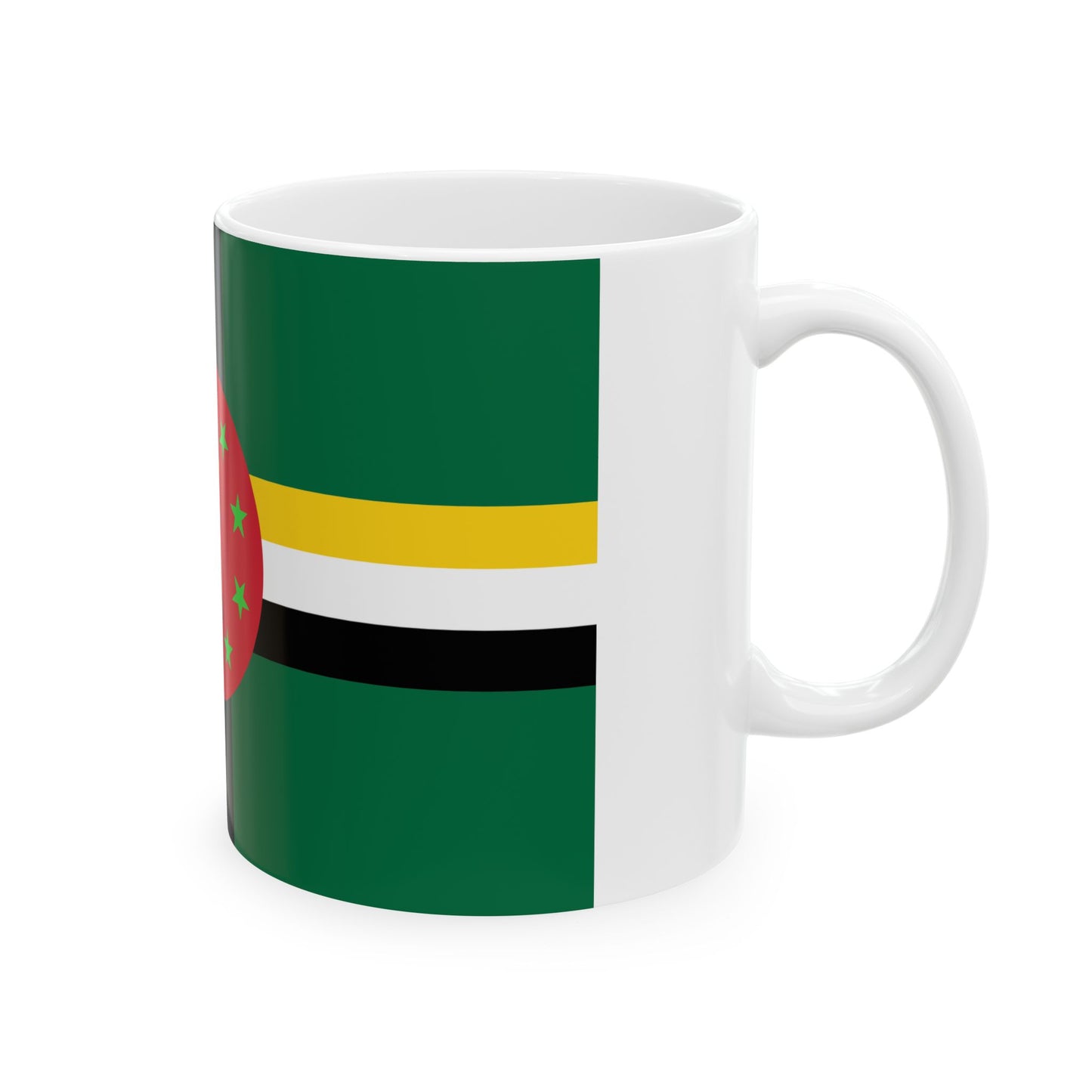 Flag of Dominica 1978-1981 3-2 (Dominica) White Coffee Mug-Go Mug Yourself