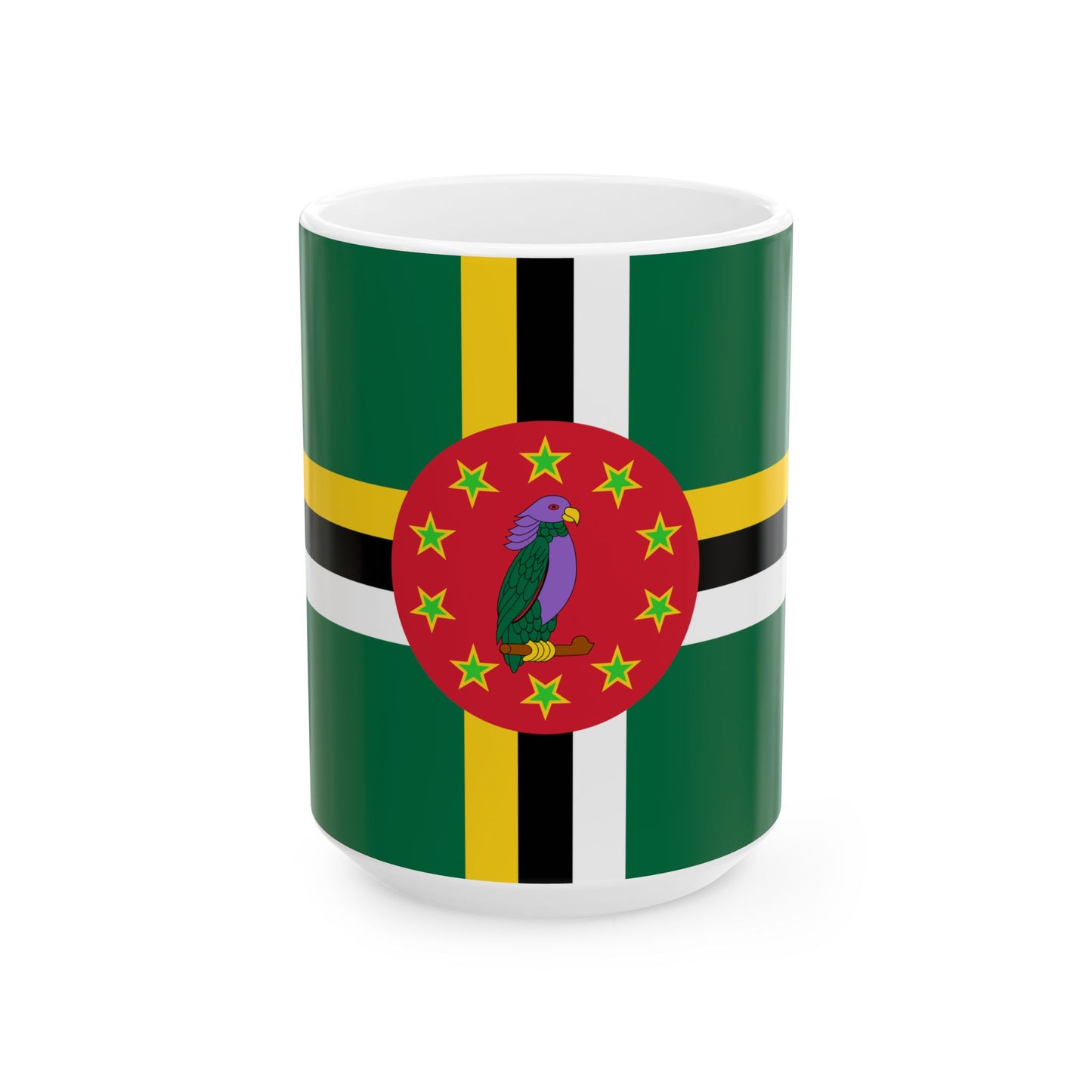 Flag of Dominica 1981-1988 3-2 (Dominica) White Coffee Mug-15oz-Go Mug Yourself