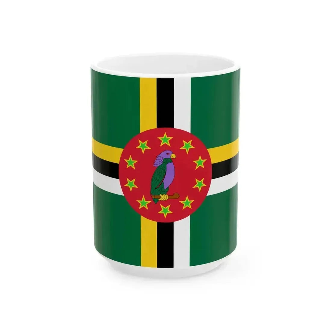 Flag of Dominica 1981-1988 3-2 (Dominica) White Coffee Mug 15oz - Go Mug Yourself