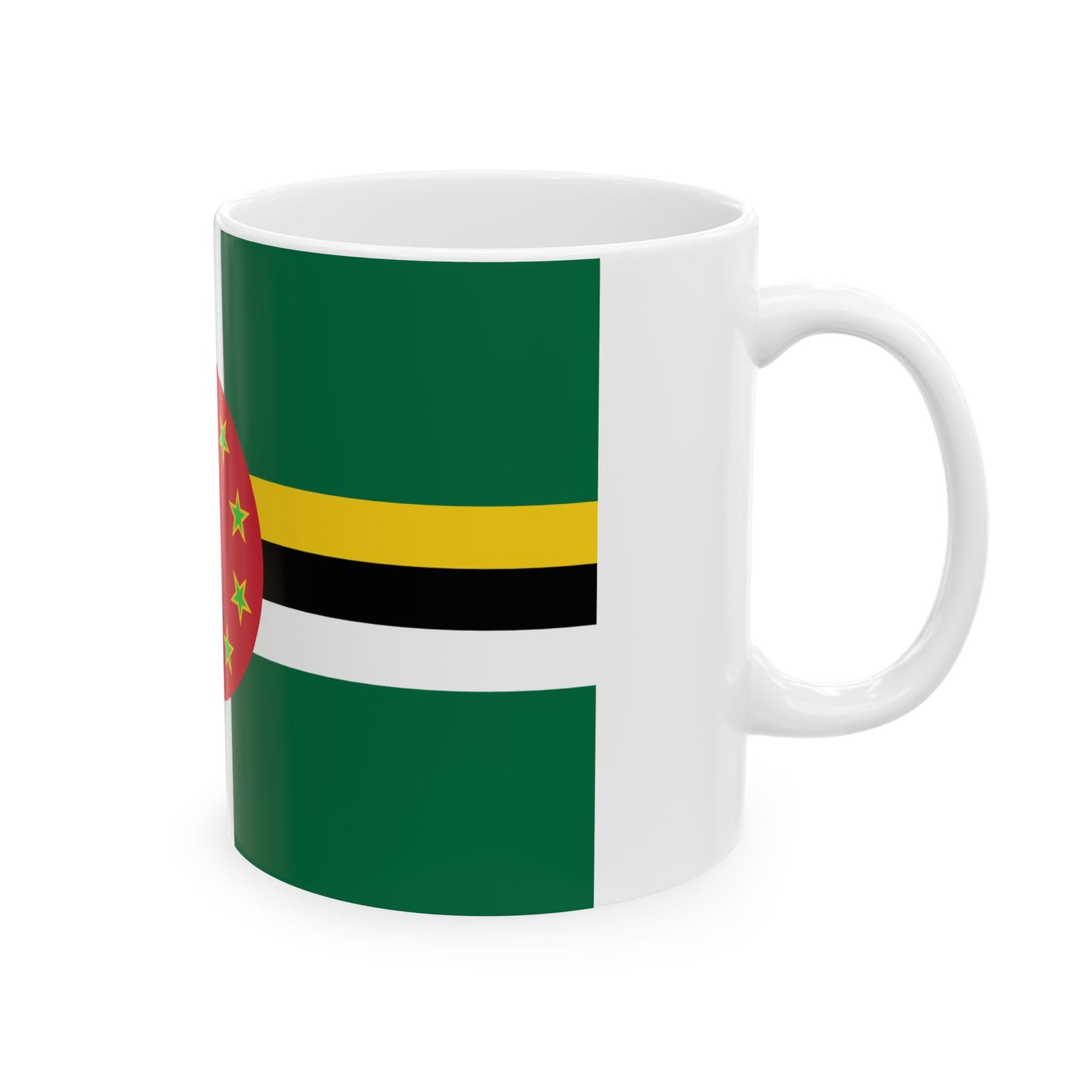 Flag of Dominica 1981-1988 3-2 (Dominica) White Coffee Mug-Go Mug Yourself