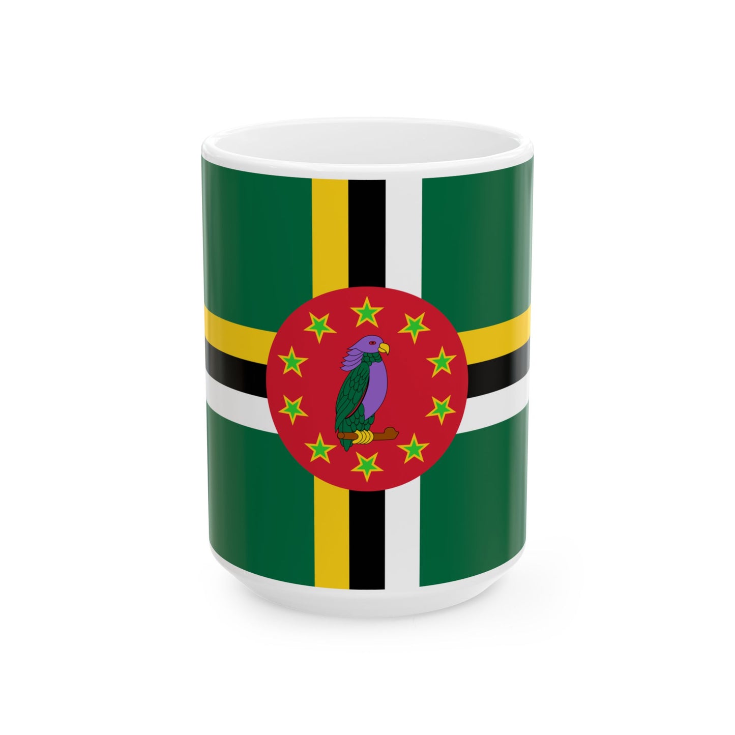 Flag of Dominica 1981-1988 (Dominica) White Coffee Mug-15oz-Go Mug Yourself