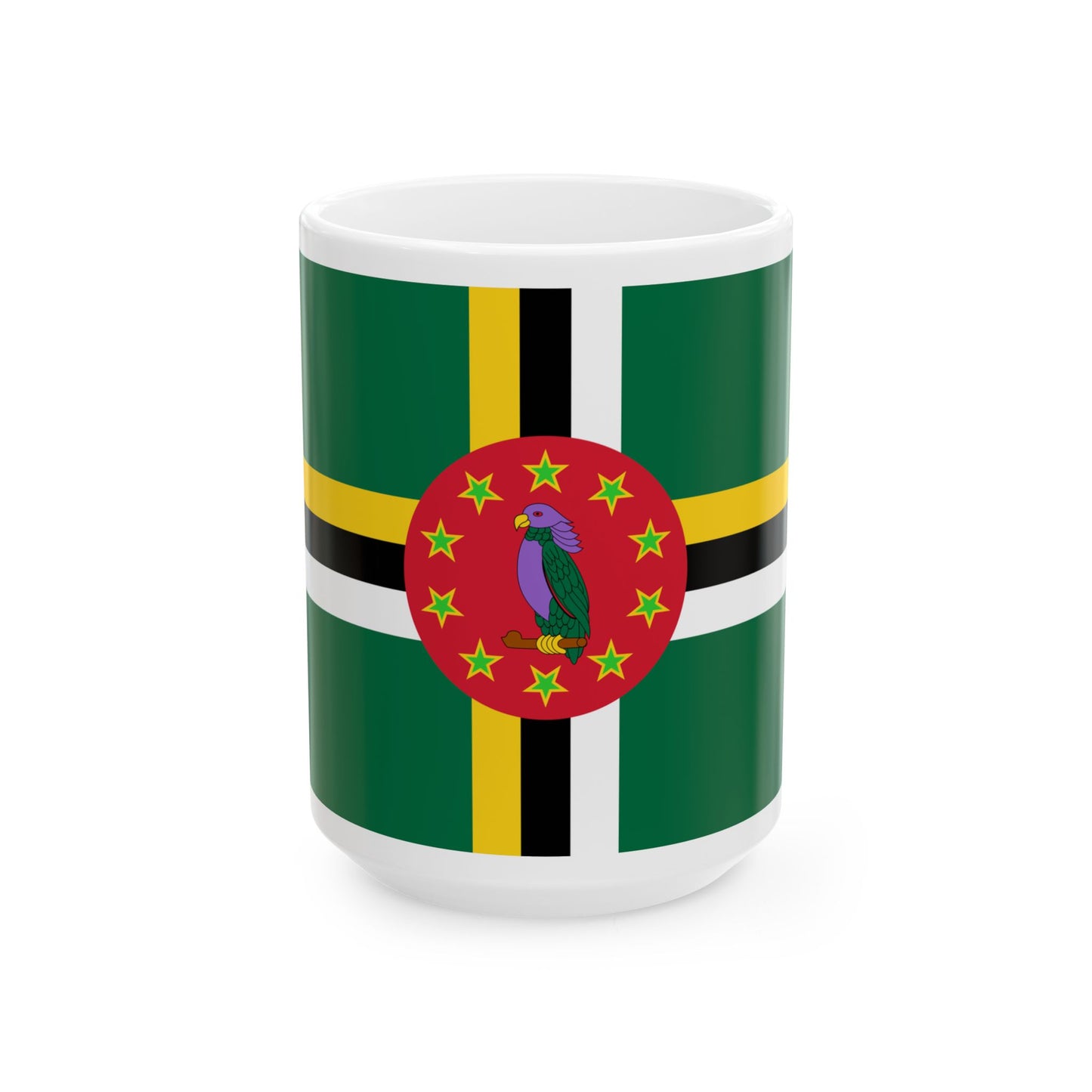 Flag of Dominica 1988-1990 (Dominica) White Coffee Mug-15oz-Go Mug Yourself