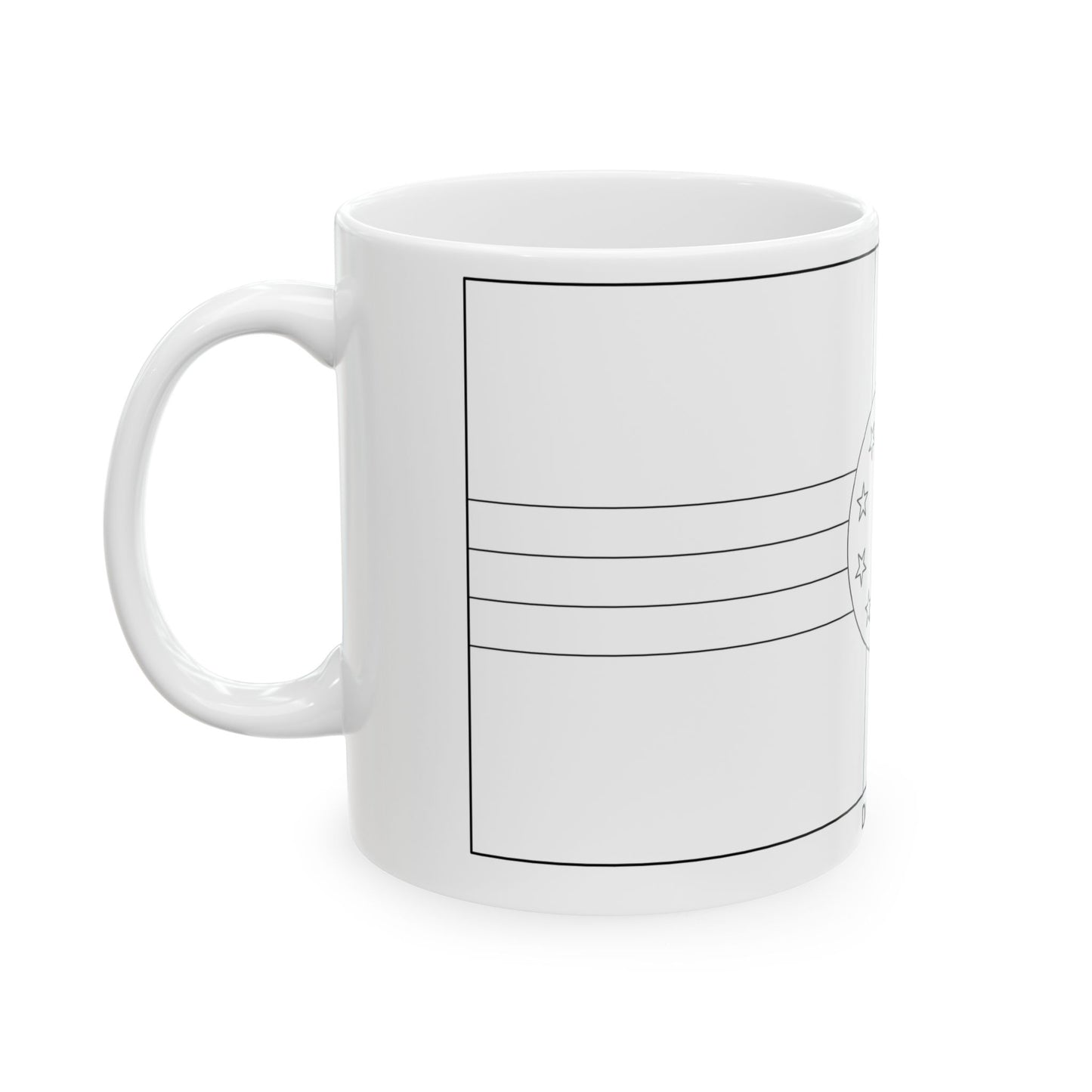 Flag of Dominica colouring page (Dominica) White Coffee Mug-Go Mug Yourself