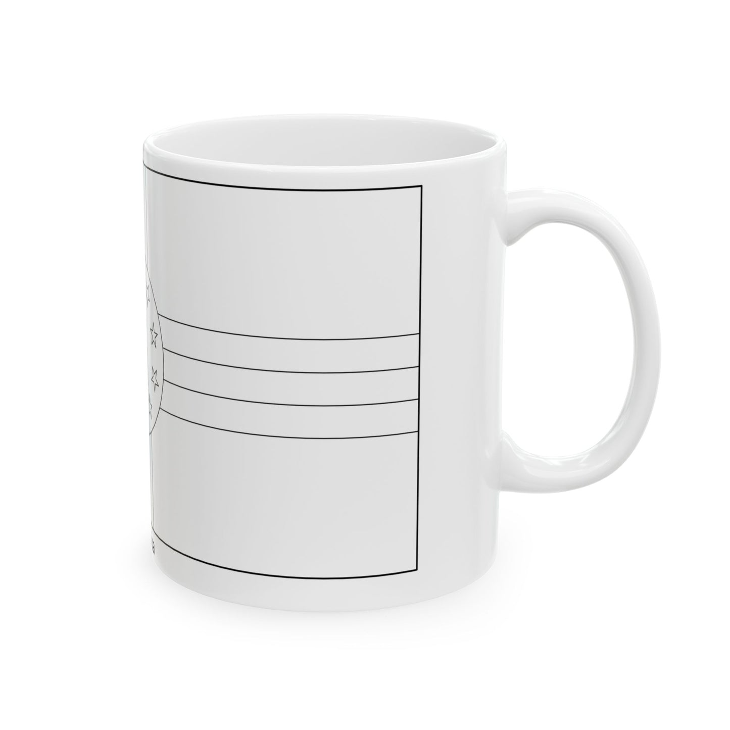 Flag of Dominica colouring page (Dominica) White Coffee Mug-Go Mug Yourself