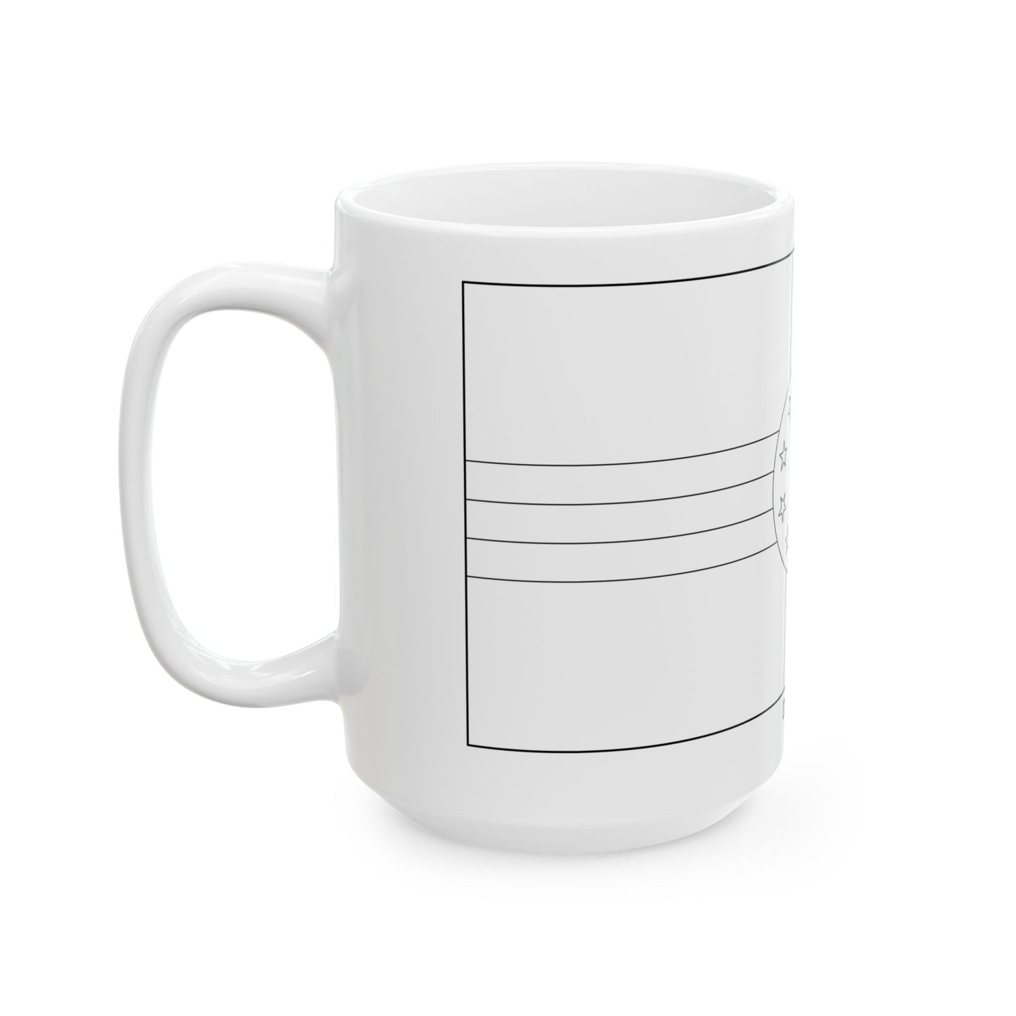 Flag of Dominica colouring page (Dominica) White Coffee Mug-Go Mug Yourself