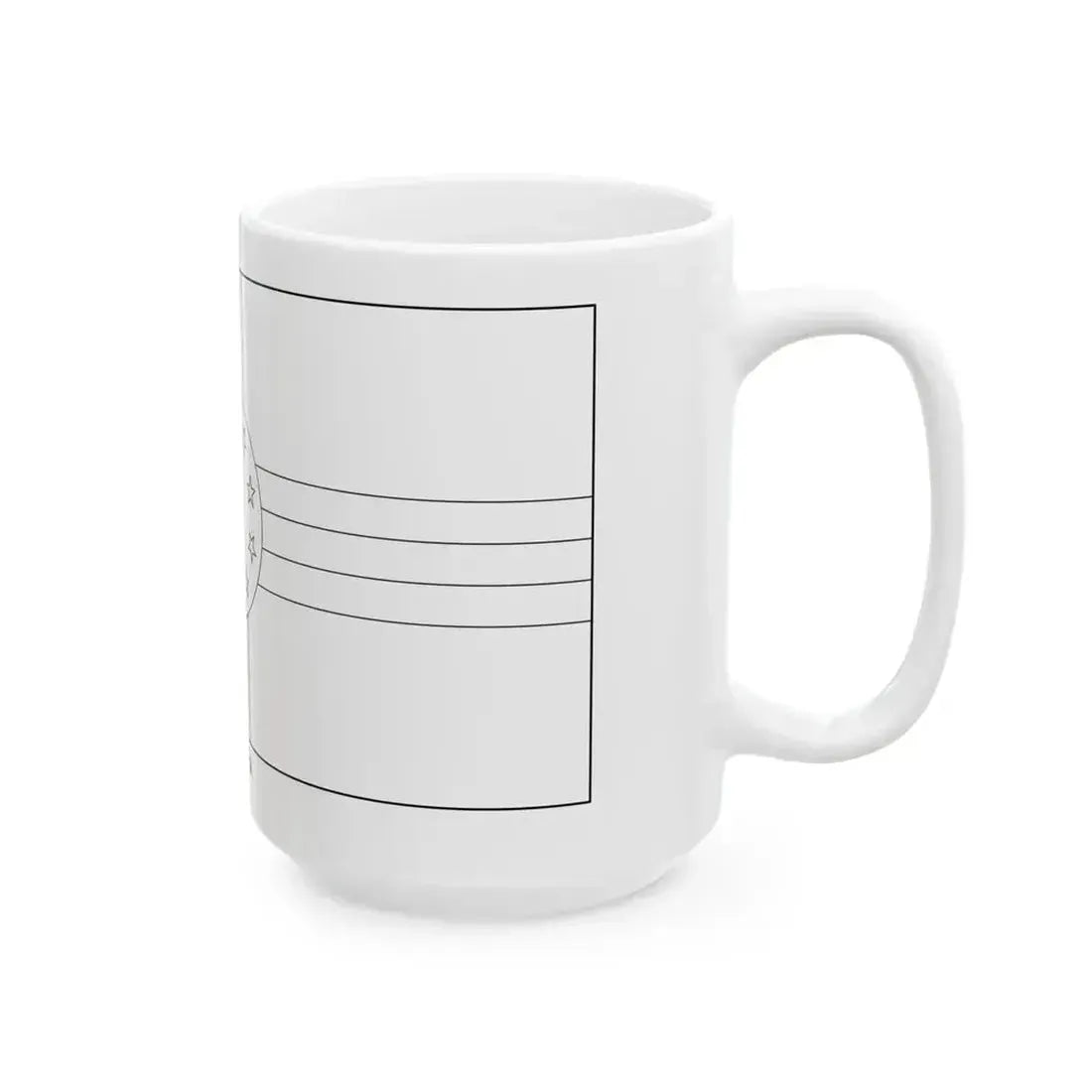 Flag of Dominica colouring page (Dominica) White Coffee Mug - Go Mug Yourself