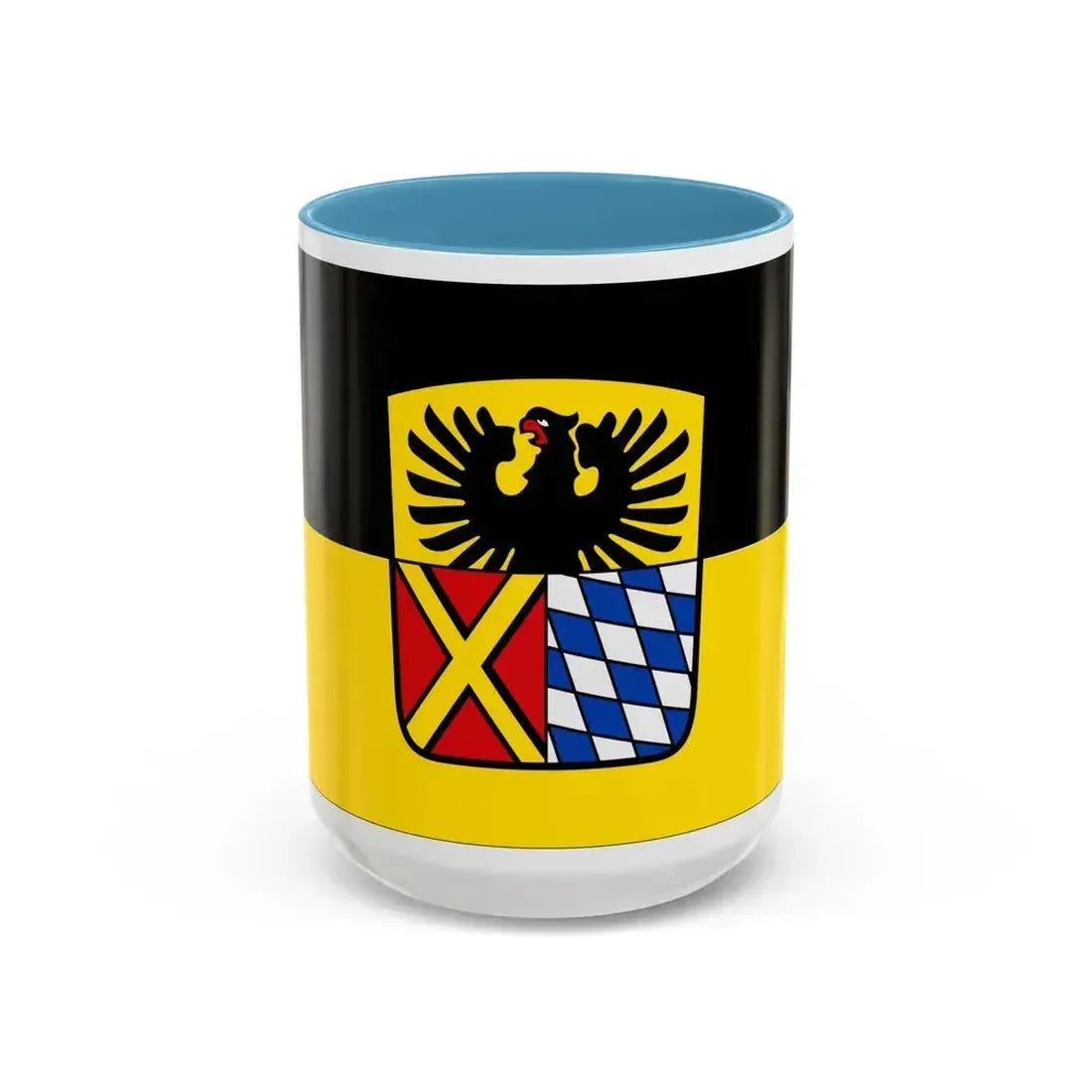 Flag of Donau Ries Germany - Accent Coffee Mug 15oz Light Blue - Go Mug Yourself