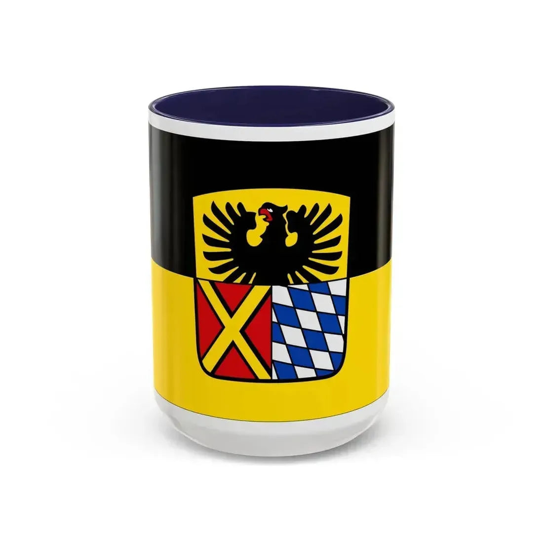 Flag of Donau Ries Germany - Accent Coffee Mug 15oz Navy - Go Mug Yourself