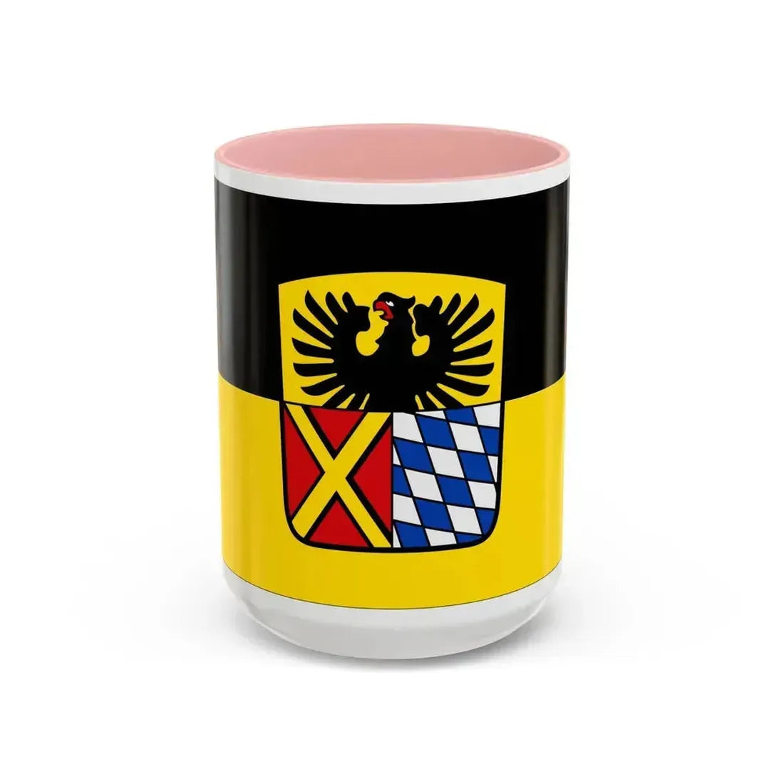 Flag of Donau Ries Germany - Accent Coffee Mug 15oz Pink - Go Mug Yourself