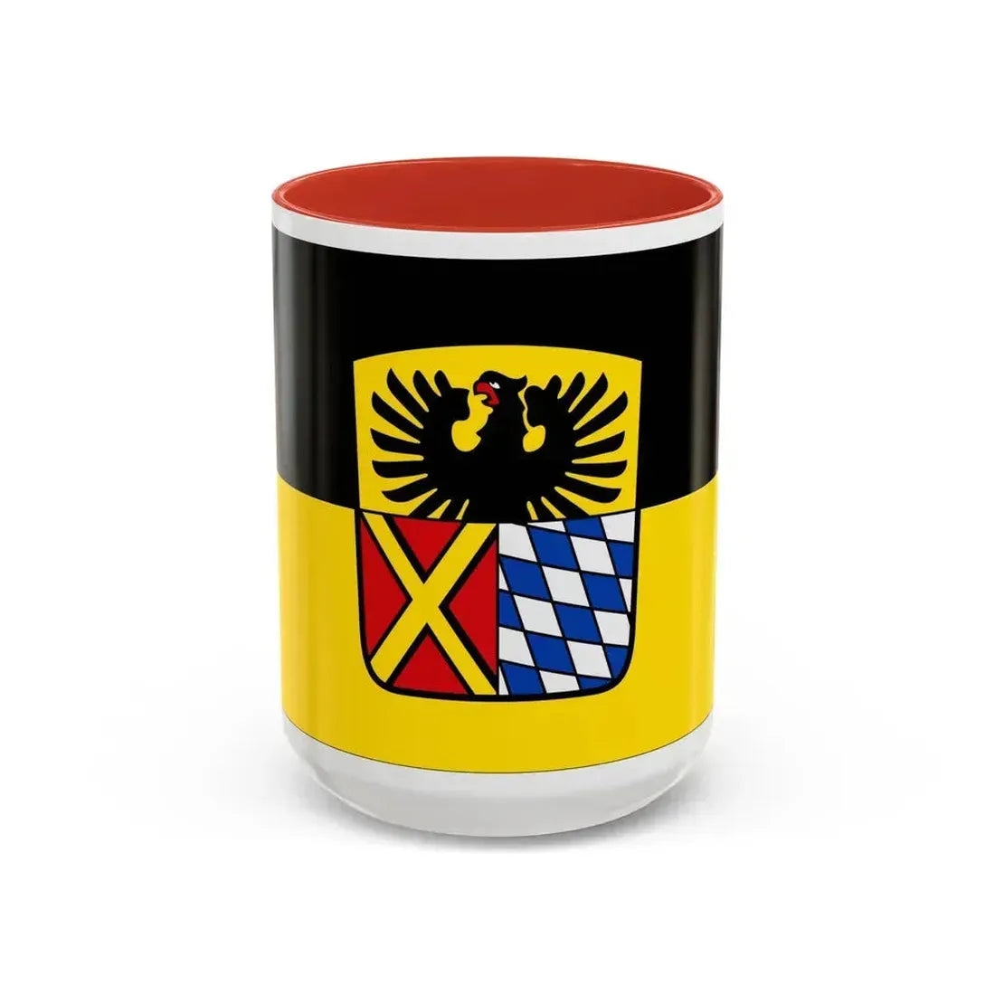 Flag of Donau Ries Germany - Accent Coffee Mug 15oz Red - Go Mug Yourself