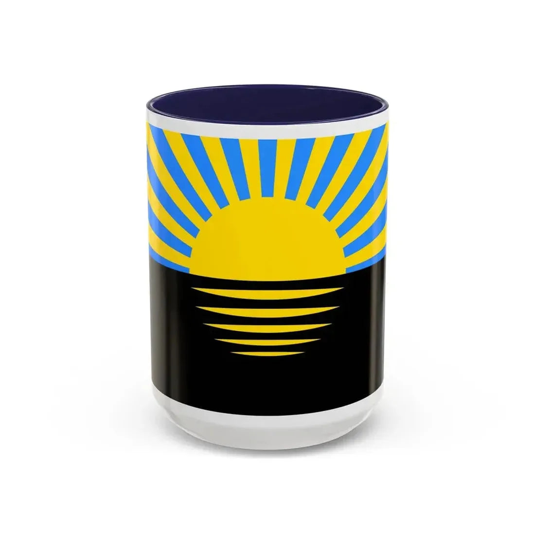 Flag of Donetsk Oblast Ukraine - Accent Coffee Mug 15oz Navy - Go Mug Yourself