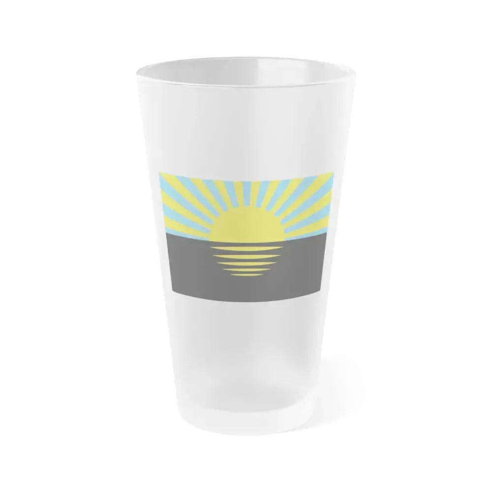 Flag of Donetsk Oblast Ukraine - Frosted Pint Glass 16oz 16oz Frosted - Go Mug Yourself