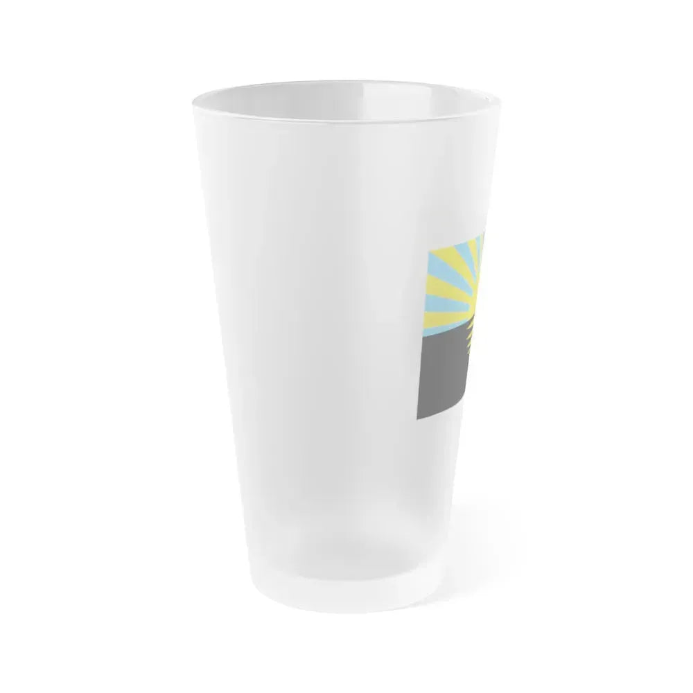 Flag of Donetsk Oblast Ukraine - Frosted Pint Glass 16oz - Go Mug Yourself