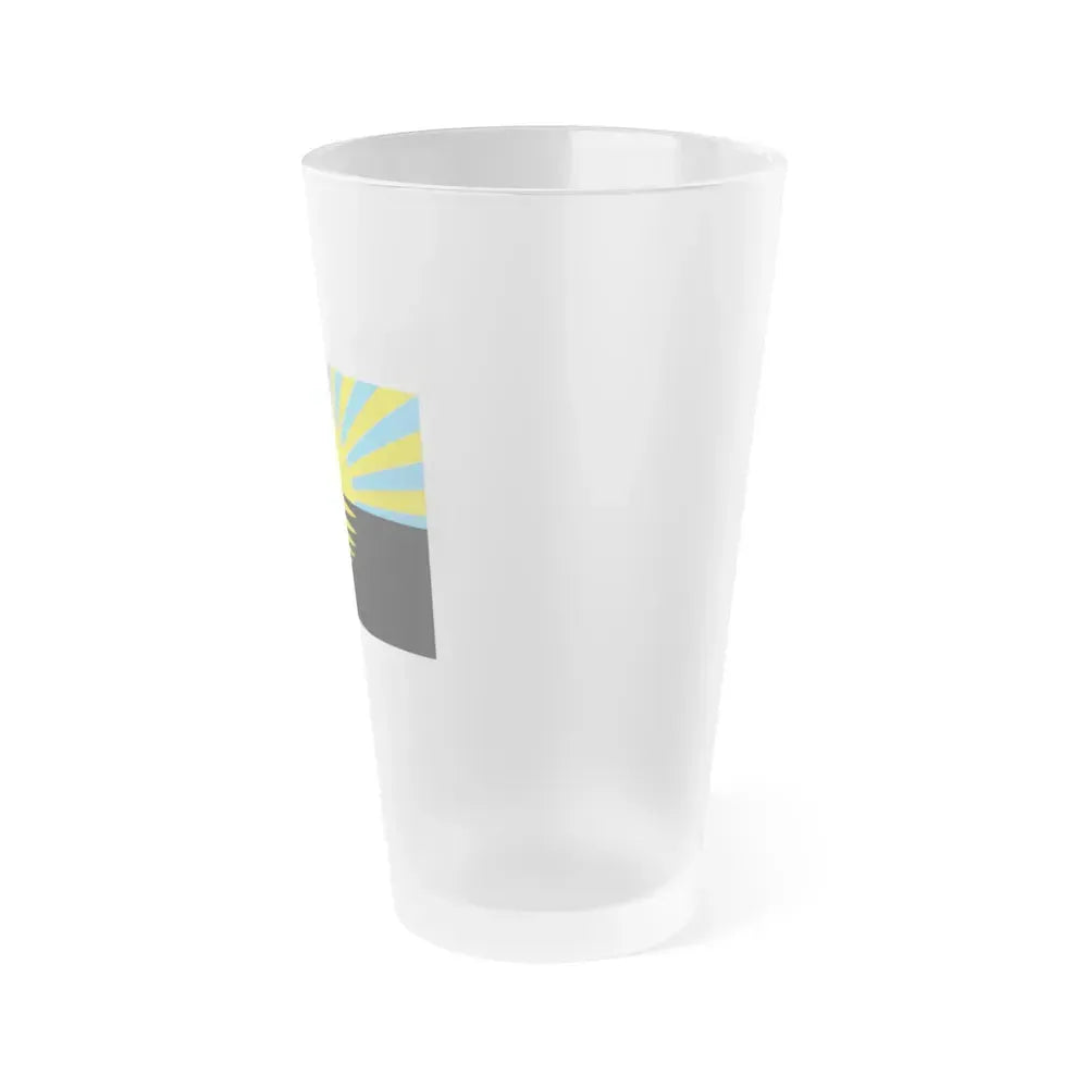 Flag of Donetsk Oblast Ukraine - Frosted Pint Glass 16oz - Go Mug Yourself