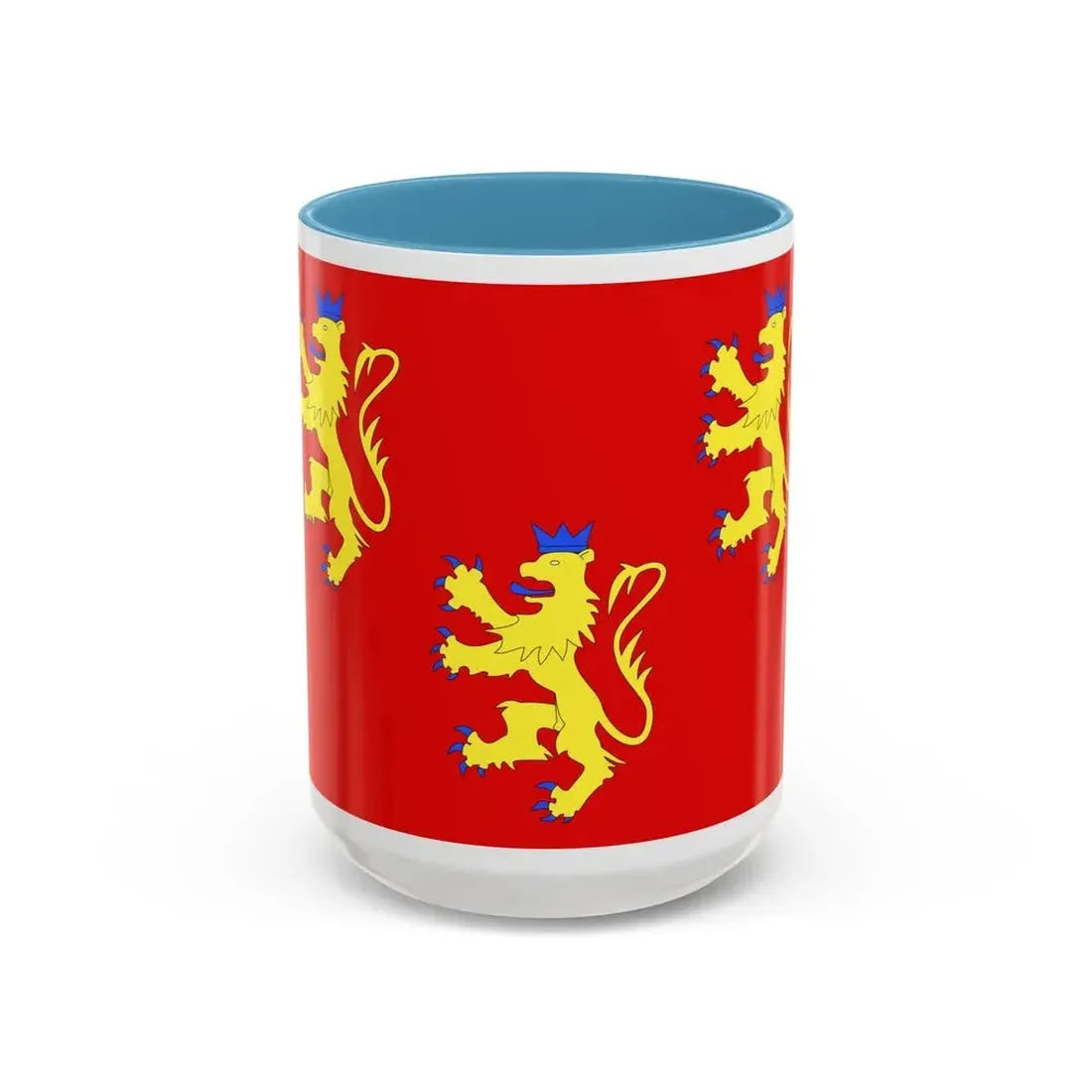 Flag of Dordogne France 2 - Accent Coffee Mug 15oz Light Blue - Go Mug Yourself